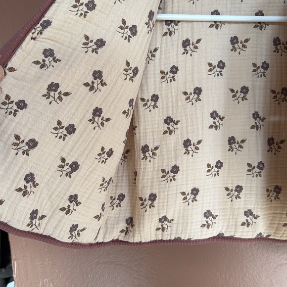 Quincy Mae Plum Quilted V-Neck Button Jacket - Picture 6 of 8